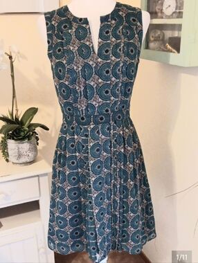 Halogen Fit And Flare Pleated  Dress